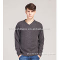 High quality V neck cashmere sweater for men solid color pullover sweater